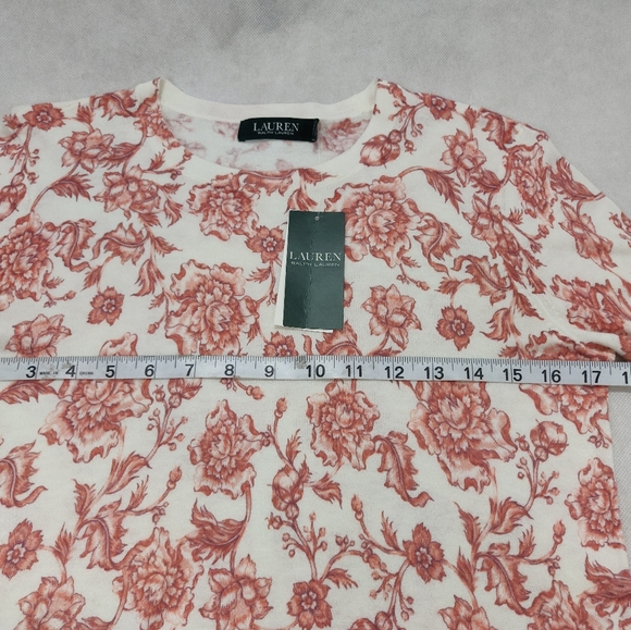 NWT Ralph Lauren Pale Cream Floral Sweater Size M - Picture 7 of 10